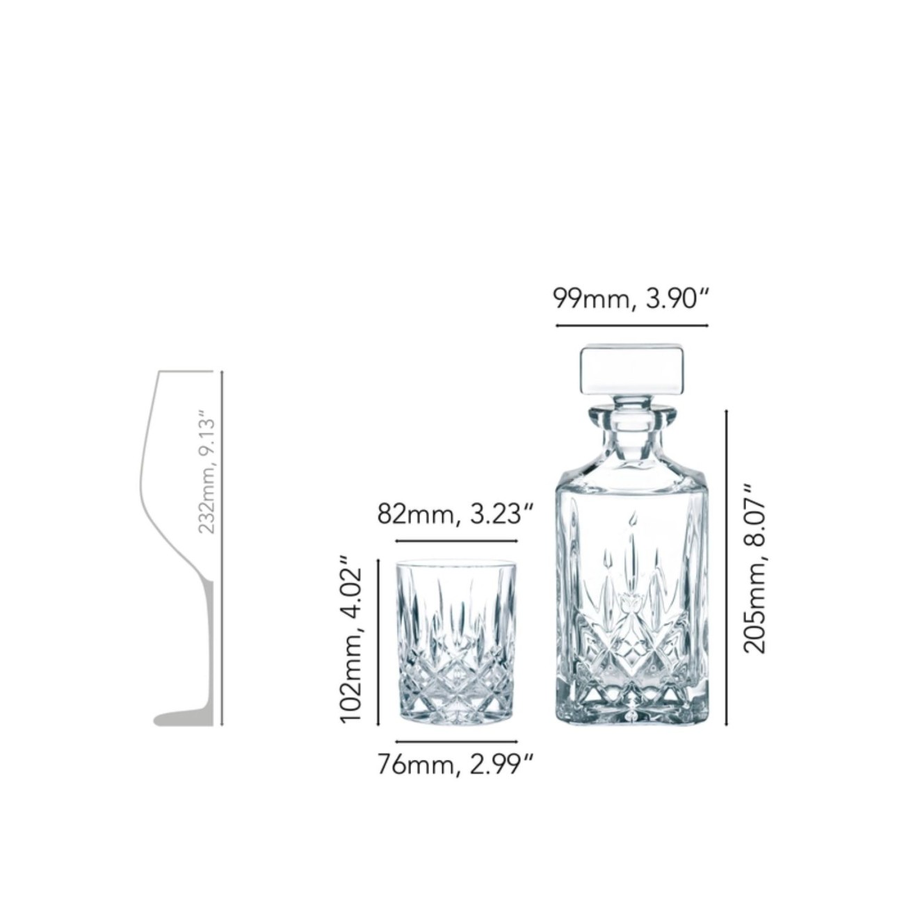 Nachtmann Σετ 3 τεμ. καράφα 750ml & 2 ποτήρια 295ml σειρά Noblesse Ποτήρια Ουίσκι/Χυμού