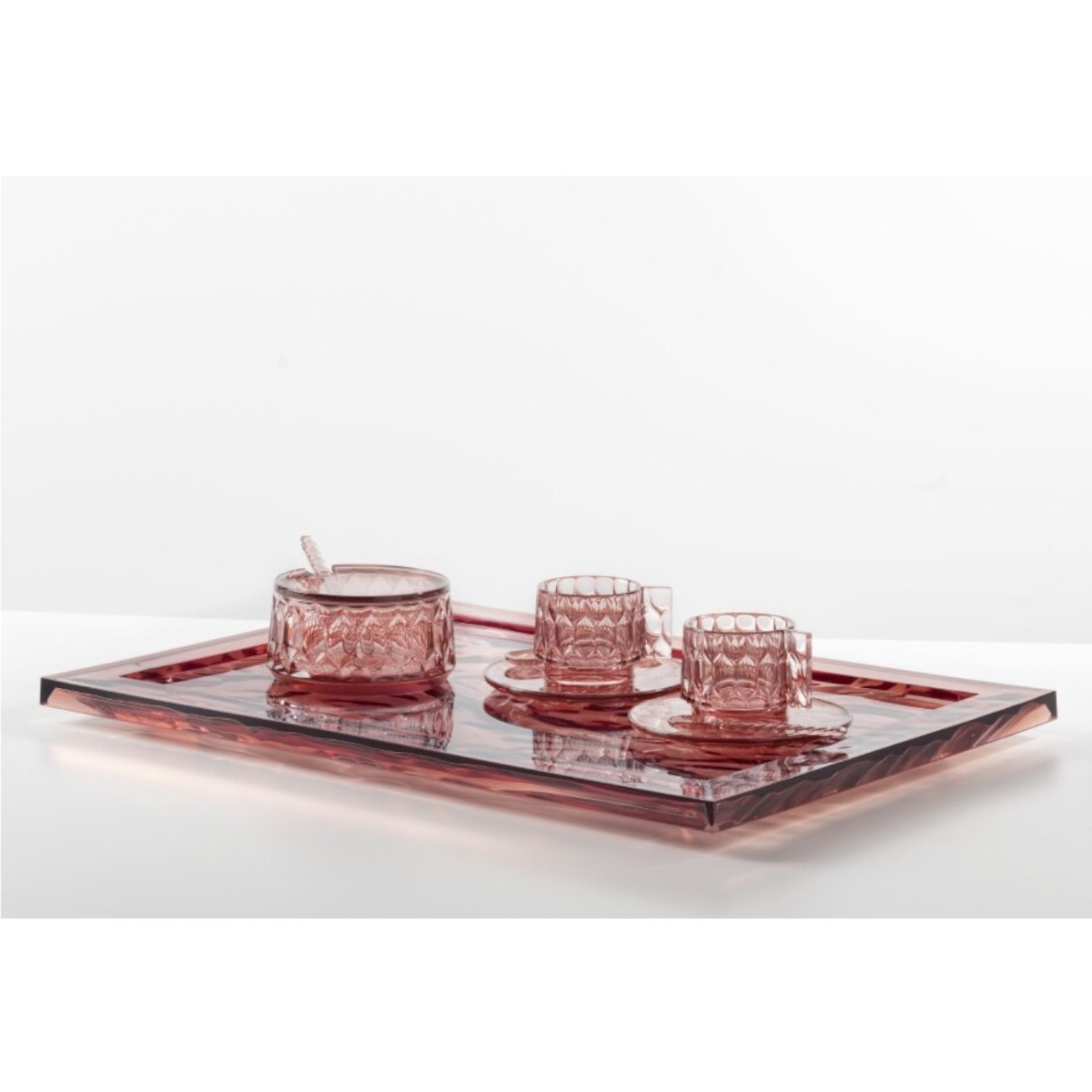 Kartell Δίσκος σερβιρίσματος ροζ 46x32cm σειρά Dune Δίσκοι σερβιρίσματος