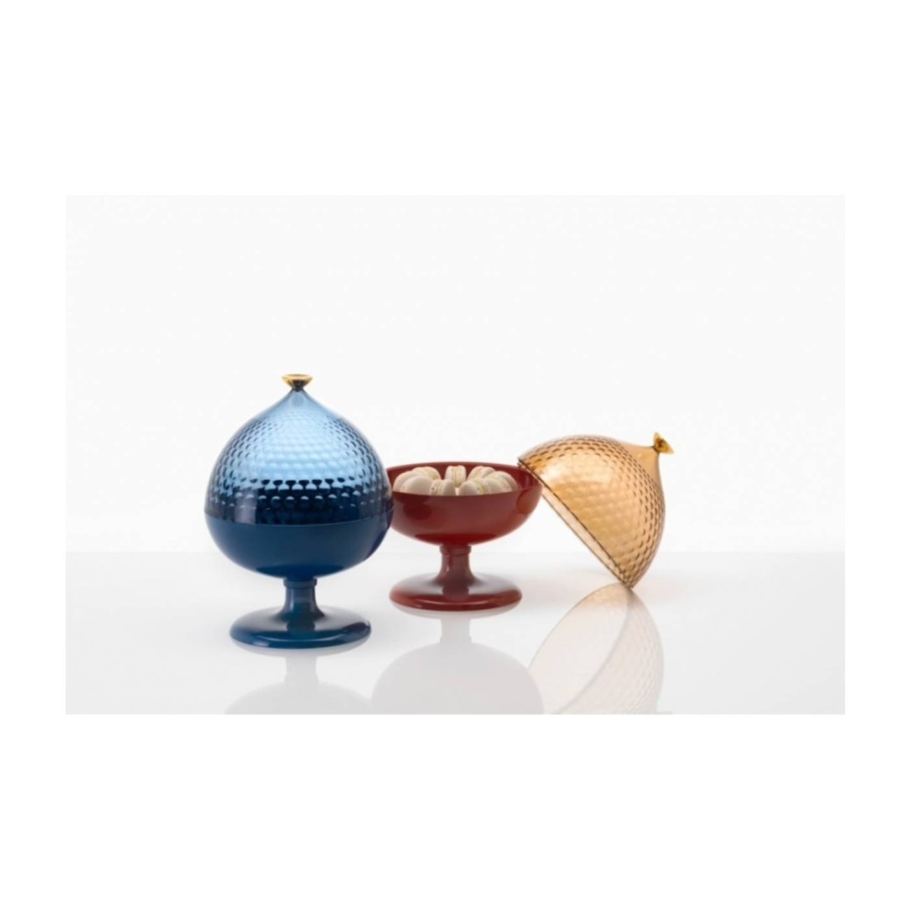 Kartell Δοχείο με πόδι Φ21/29 cm Amber/Brick red σειρά Pumo Μπολ