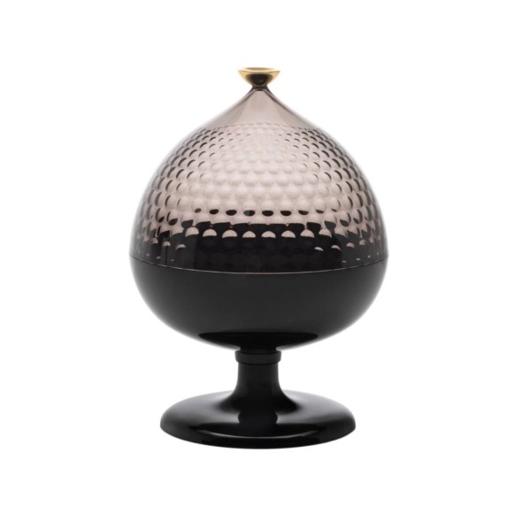 Kartell Δοχείο με πόδι Φ21/29 cm Smoke/Black σειρά Pumo