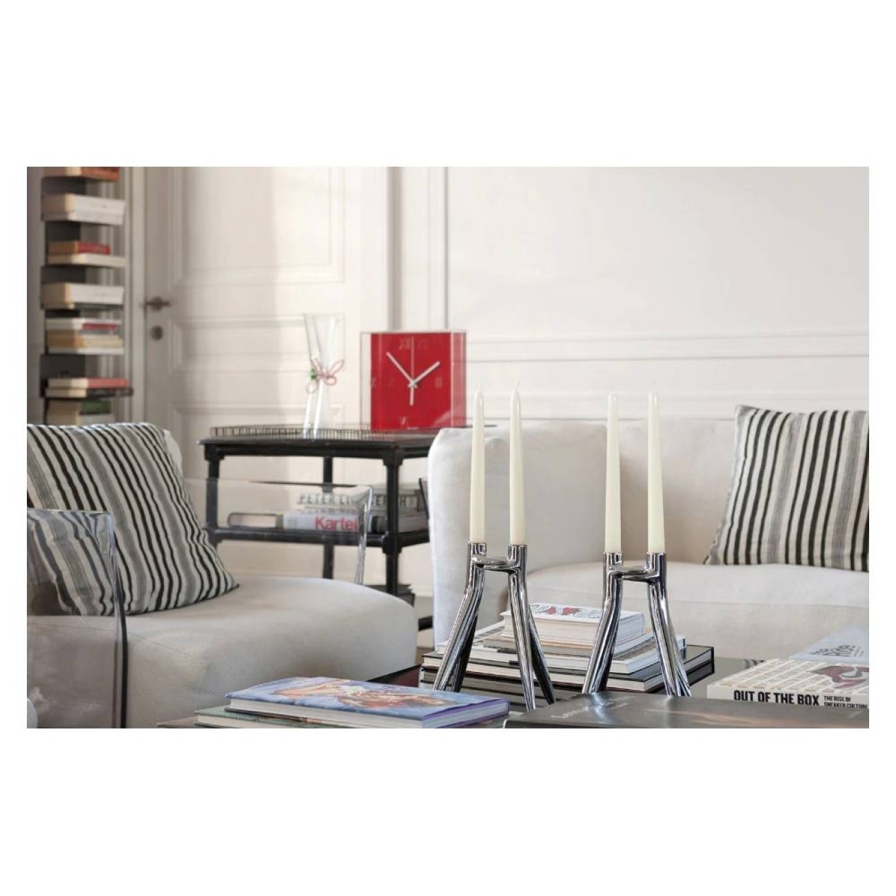 Kartell Κηροπήγιο γκρι 25cm σειρά Abbracciaio Κηροπήγια
