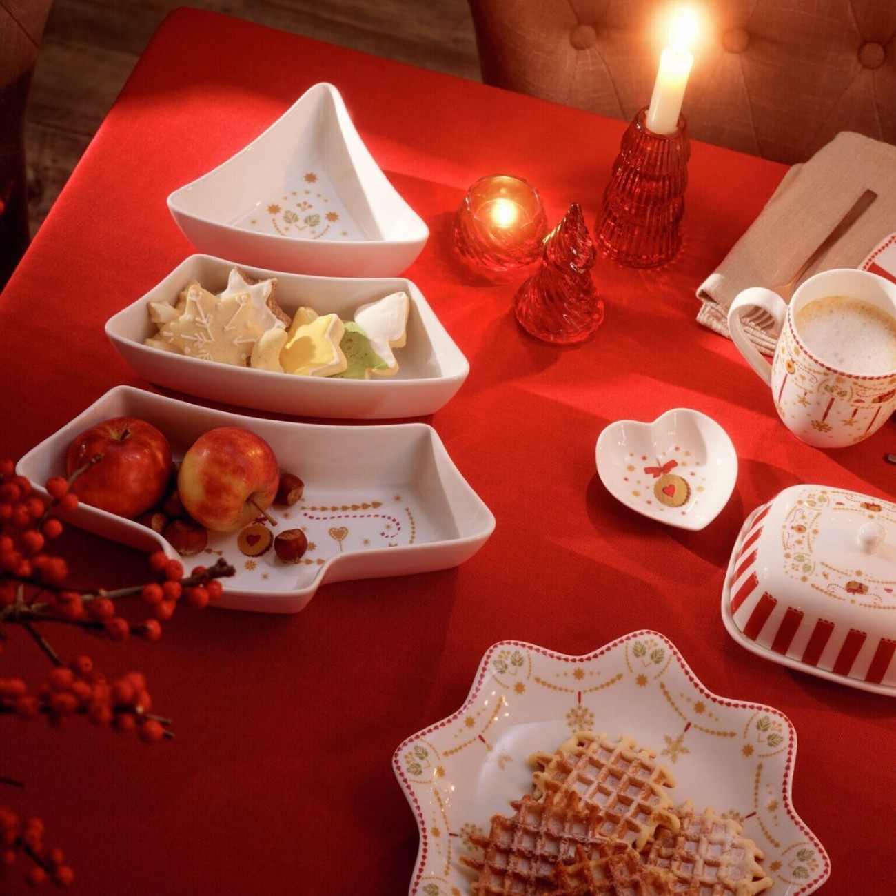 Hutschenreuther Σετ 3 τεμ. πιατέλες (29,5Χ14/22,5Χ9/18Χ15,5) Christmas Tree σειρά Christmas Love Χριστουγεννιάτικα