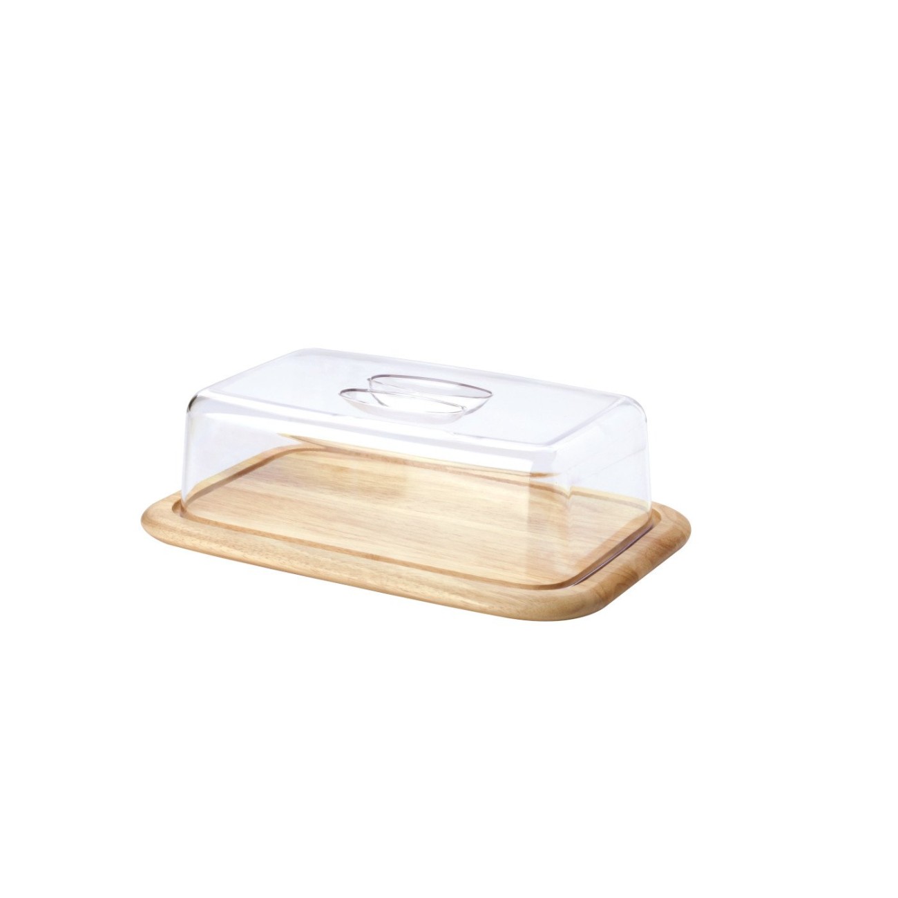 Continenta Τυριέρα 38,5Χ25,5Χ11,5 με καπάκι σειρά Wooden Rubberwood Δοχεία Τροφίμων