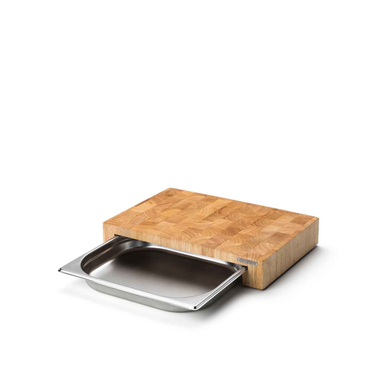 Continenta Βάση κοπής 39Χ27Χ6,5 με st.steel συρτάρι σειρά Wooden Rubberwood Μαχαίρια Κουζίνας & Βάσεις κοπής