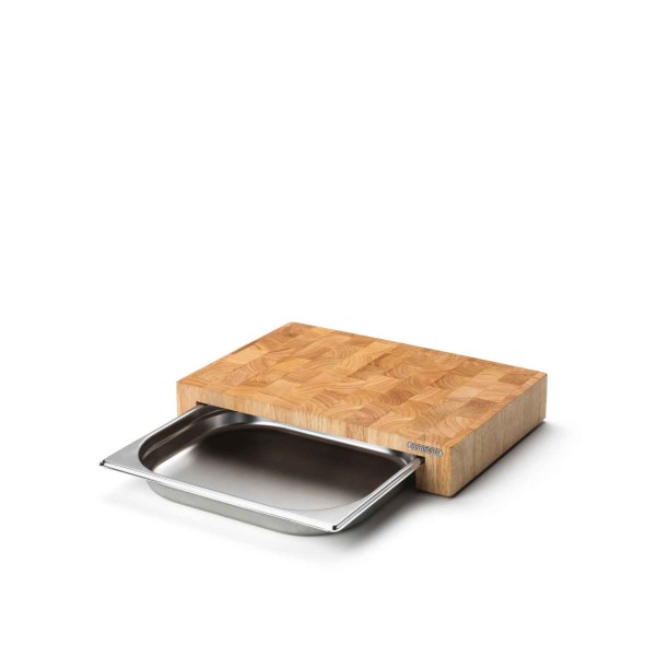 Continenta Βάση κοπής 39Χ27Χ6,5 με st.steel συρτάρι σειρά Wooden Rubberwood