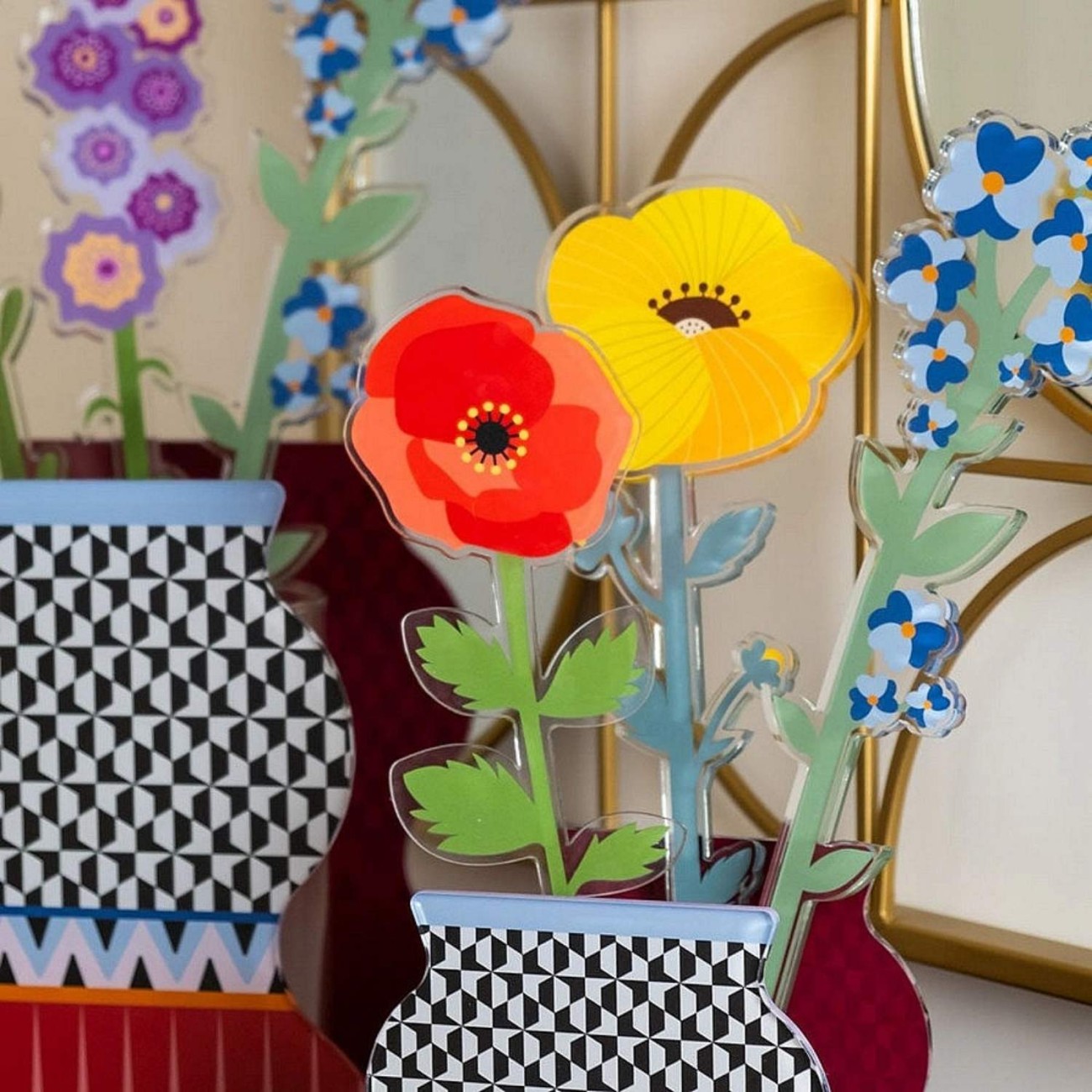Vesta Παπαρούνα Small κόκκινη σειρά Funny Flowers Τεχνητά άνθη