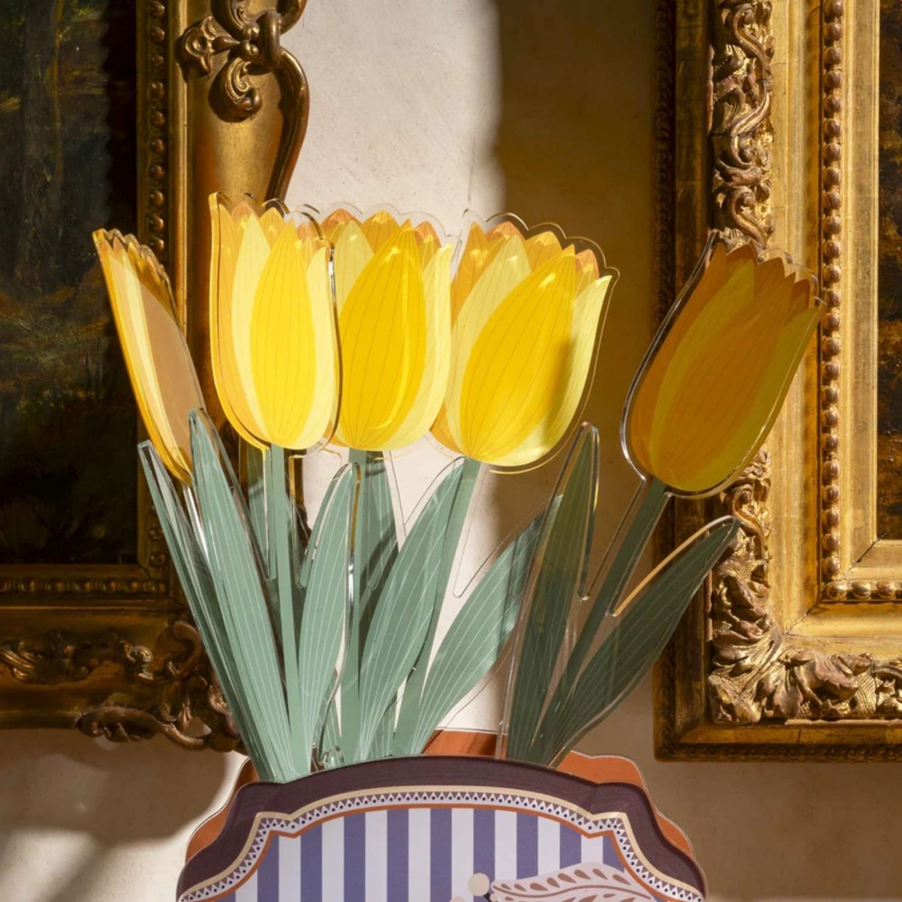 Vesta Λουλούδι Τουλίπα κίτρινη large σειρά Funny Flowers Τεχνητά άνθη