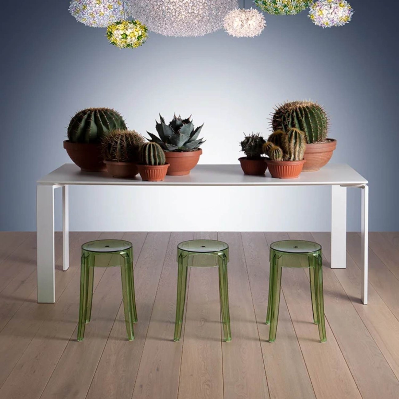 Kartell Τραπέζι 190X90 white soft touch laminate σειρα Four Βοηθητικά τραπέζια