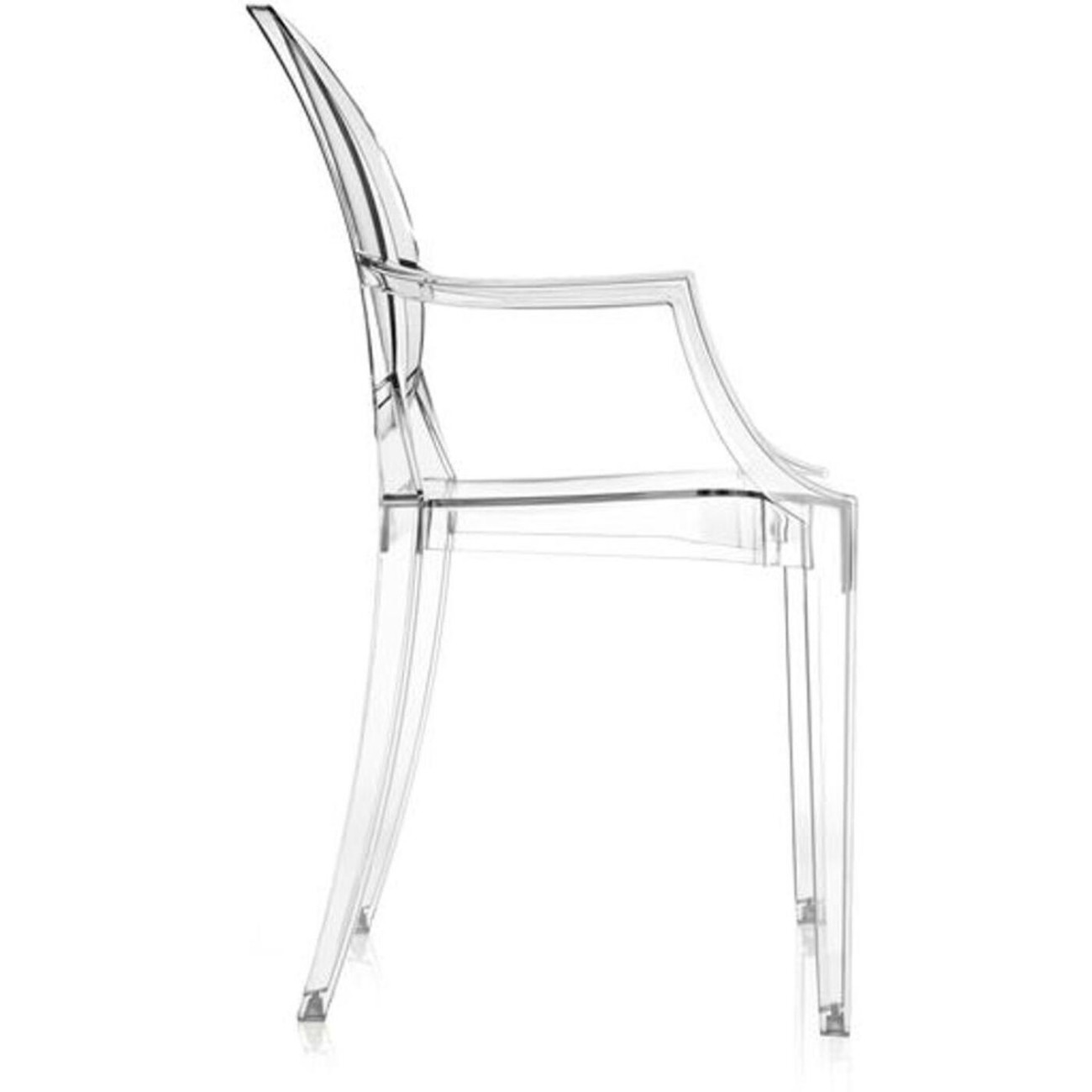Kartell Καρέκλα με μπράτσο διάφανη σειρά Louis Ghost Καρέκλες