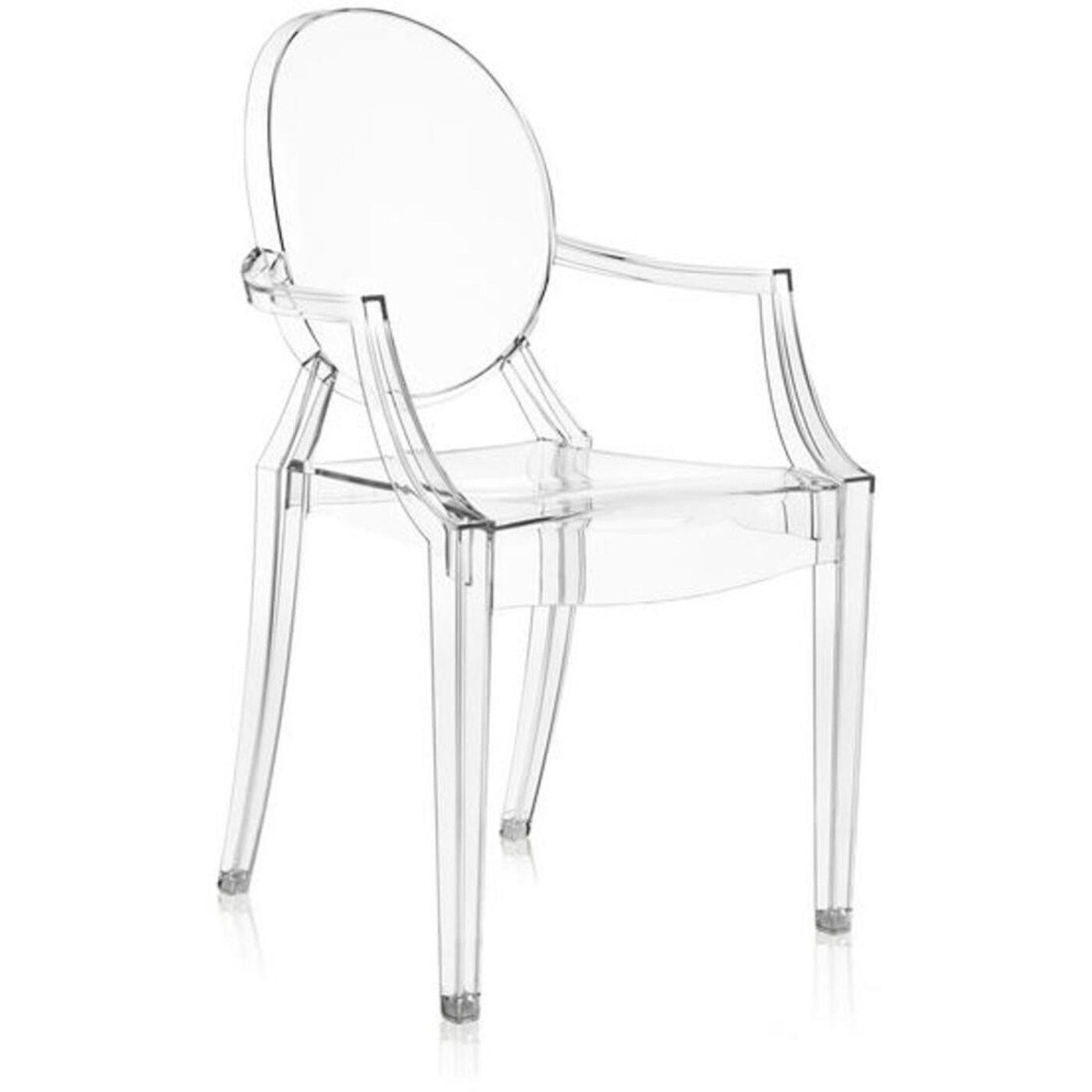 Kartell Καρέκλα με μπράτσο διάφανη σειρά Louis Ghost Καρέκλες