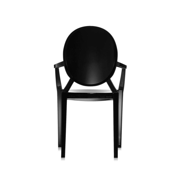 Kartell Καρέκλα black glossy σειρά Louis Ghost
