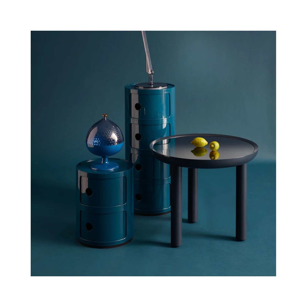 Kartell Συρταριέρα διπλή μπλε διάμετρος 32εκ. σειρά Componibili Συρταριέρες