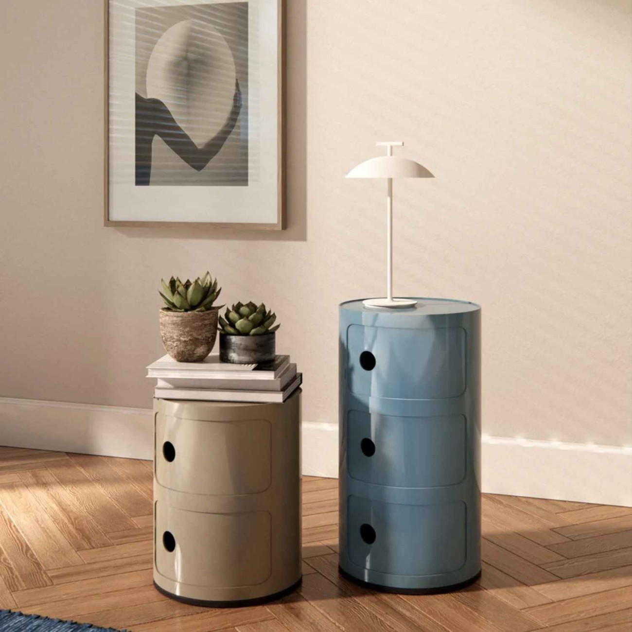 Kartell Συρταριέρα διπλή orange διάμετρος 32 εκ. σειρά Componibili Συρταριέρες