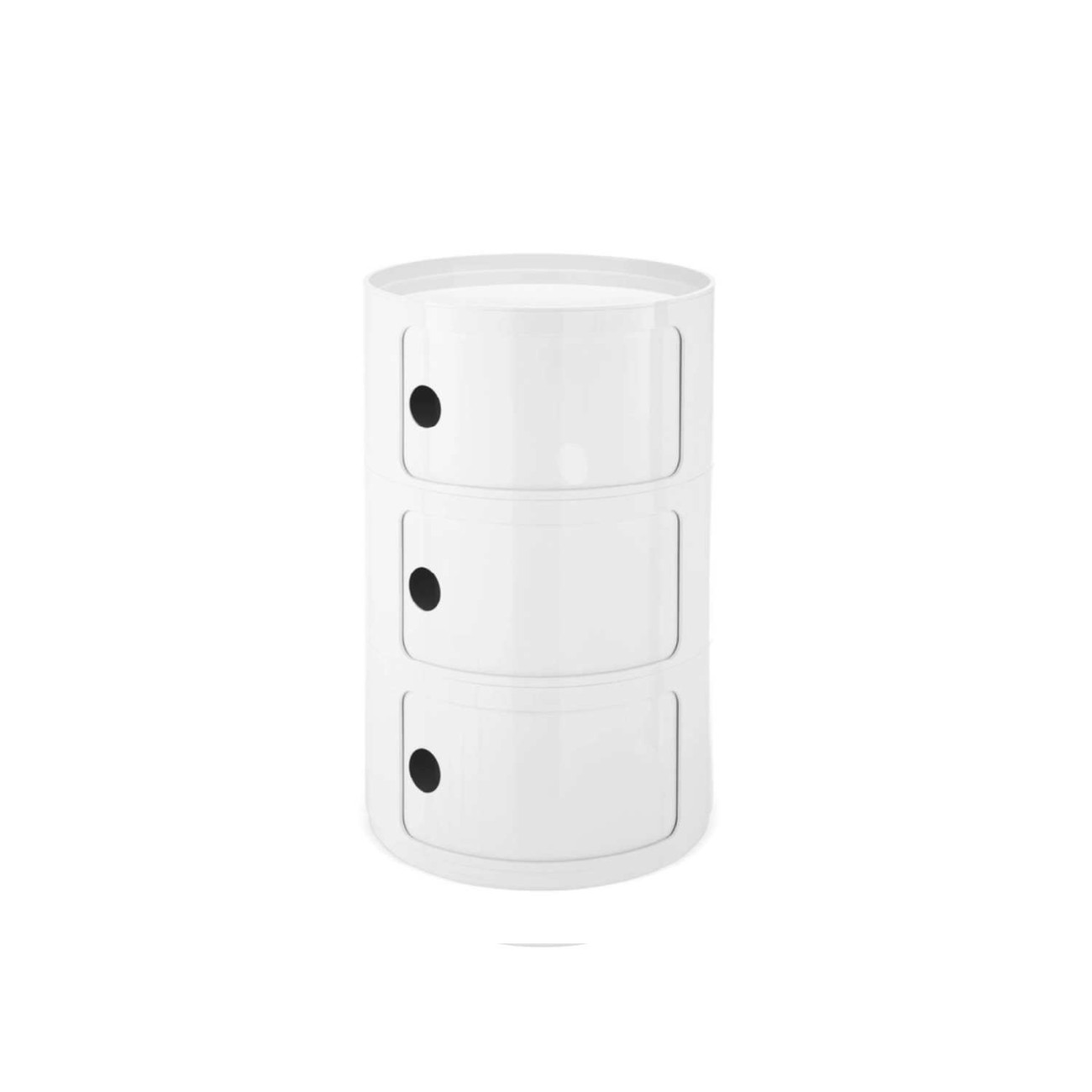Kartell Συρταριέρα τριπλή λευκή διάμετρος 32εκ. σειρά Componibili Συρταριέρες