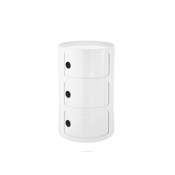 Kartell Συρταριέρα τριπλή λευκή διάμετρος 32εκ. σειρά Componibili