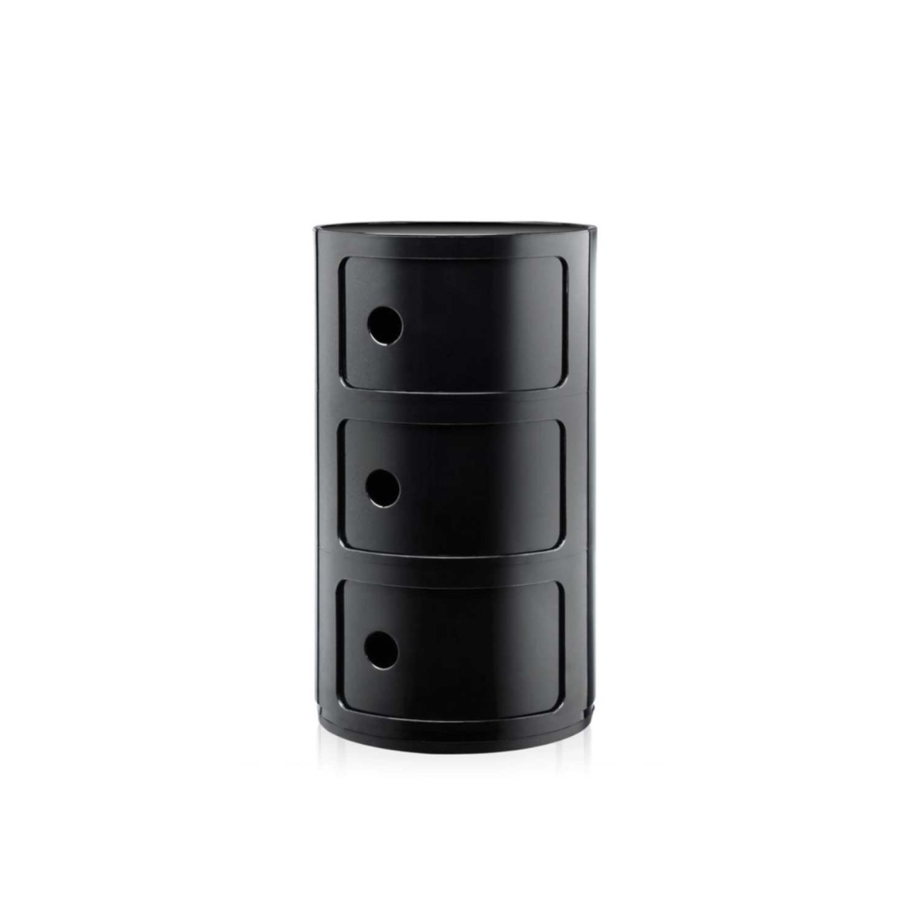 Kartell Συρταριέρα τριπλή μαύρη διάμετρος 32εκ. σειρά Componibili Συρταριέρες