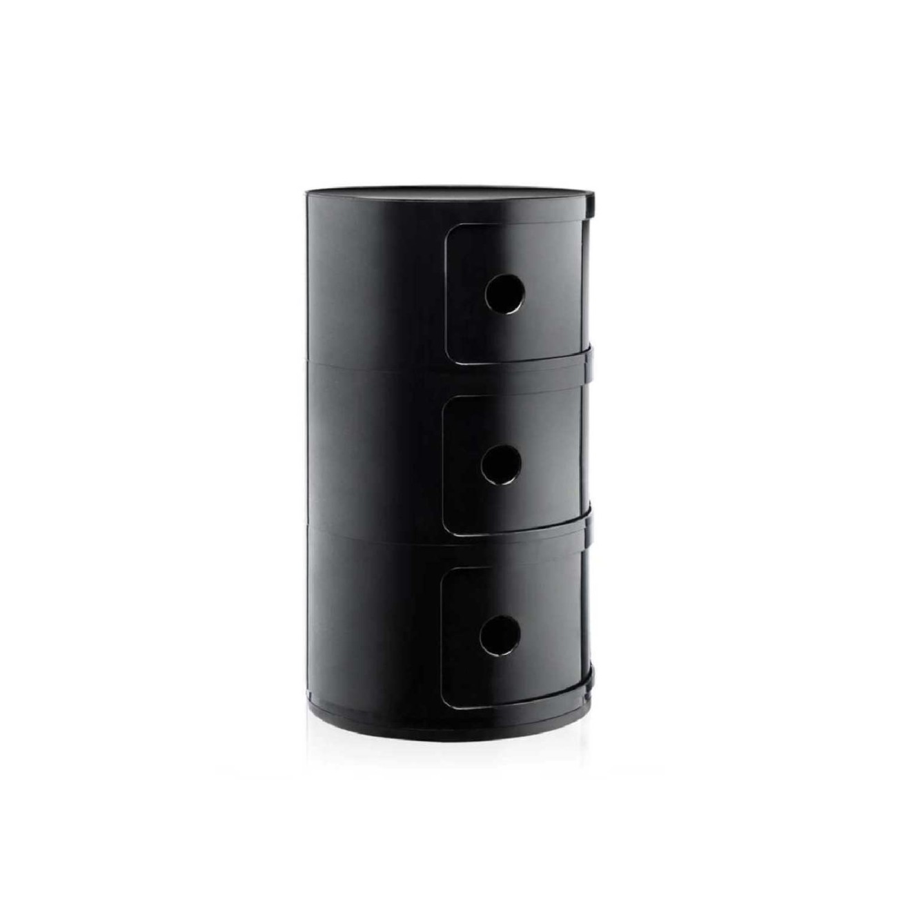 Kartell Συρταριέρα τριπλή μαύρη διάμετρος 32εκ. σειρά Componibili Συρταριέρες