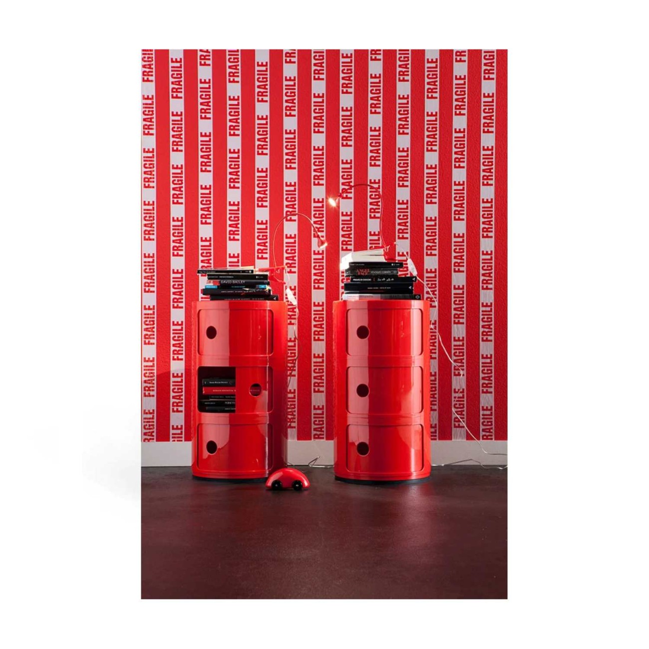 Kartell Συρταριέρα τριπλή κόκκινη διάμετρος 32εκ. σειρά Componibili Συρταριέρες
