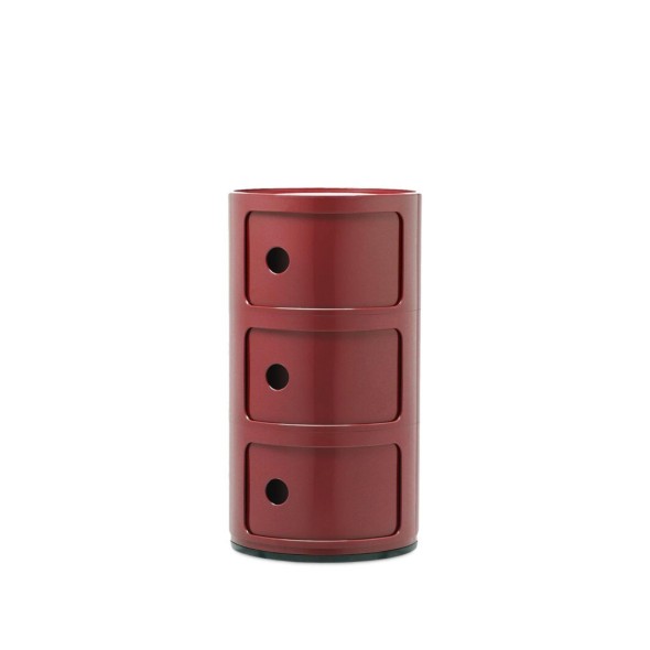 Kartell Συρταριέρα τριπλή burgundy διάμετρος 32 εκ. σειρά Componibili
