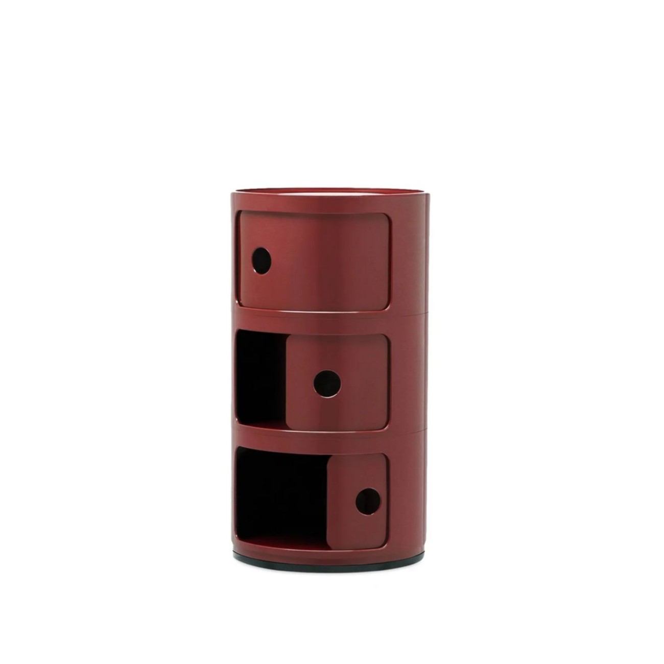 Kartell Συρταριέρα τριπλή burgundy διάμετρος 32 εκ. σειρά Componibili Συρταριέρες