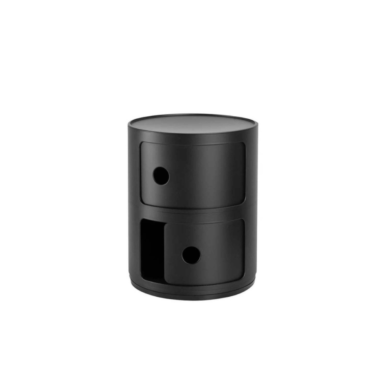 Kartell Συρταριέρα διπλή μαύρη ματ διάμετρος 32cm σειρά Componibili Mat Συρταριέρες