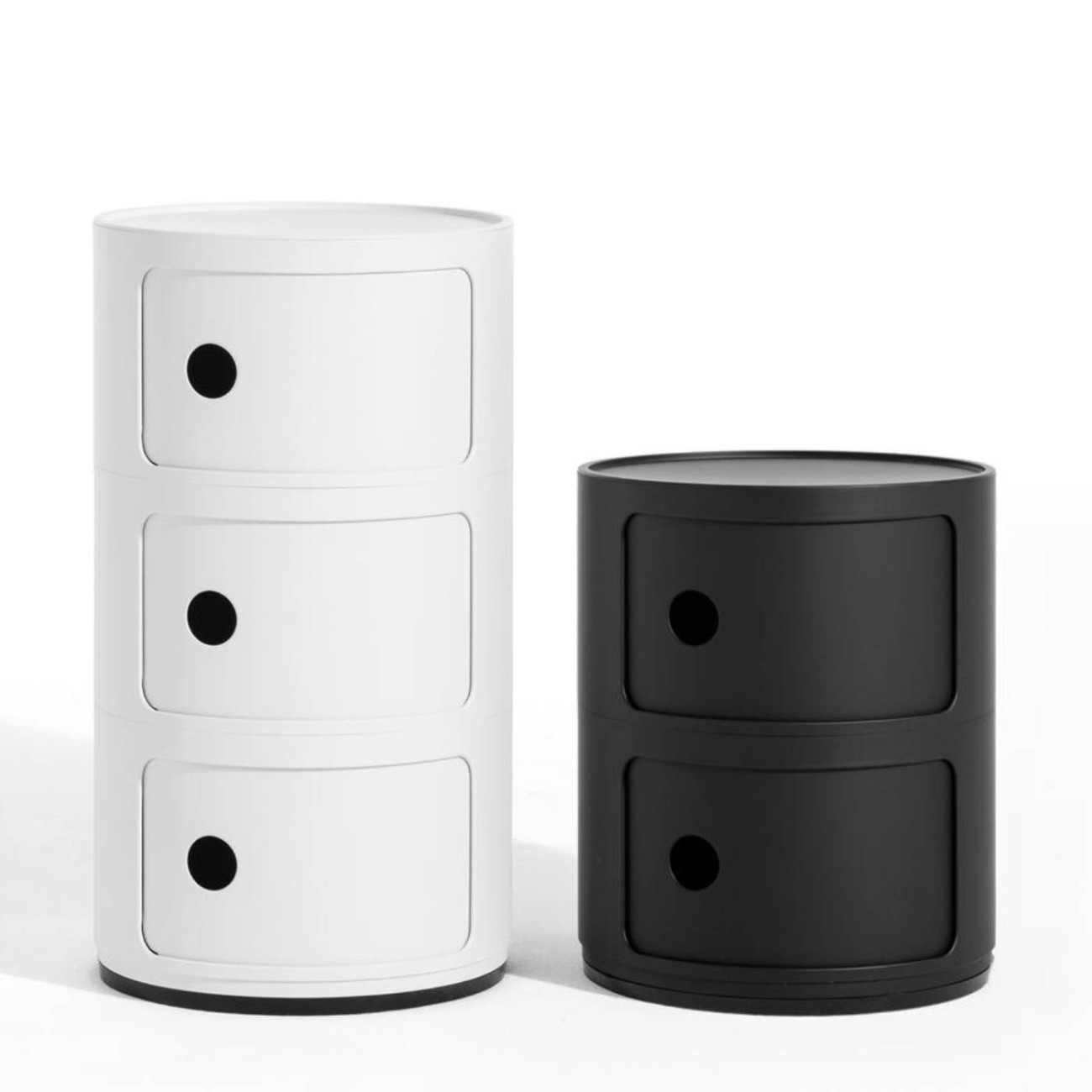 Kartell Συρταριέρα διπλή μαύρη ματ διάμετρος 32cm σειρά Componibili Mat Συρταριέρες
