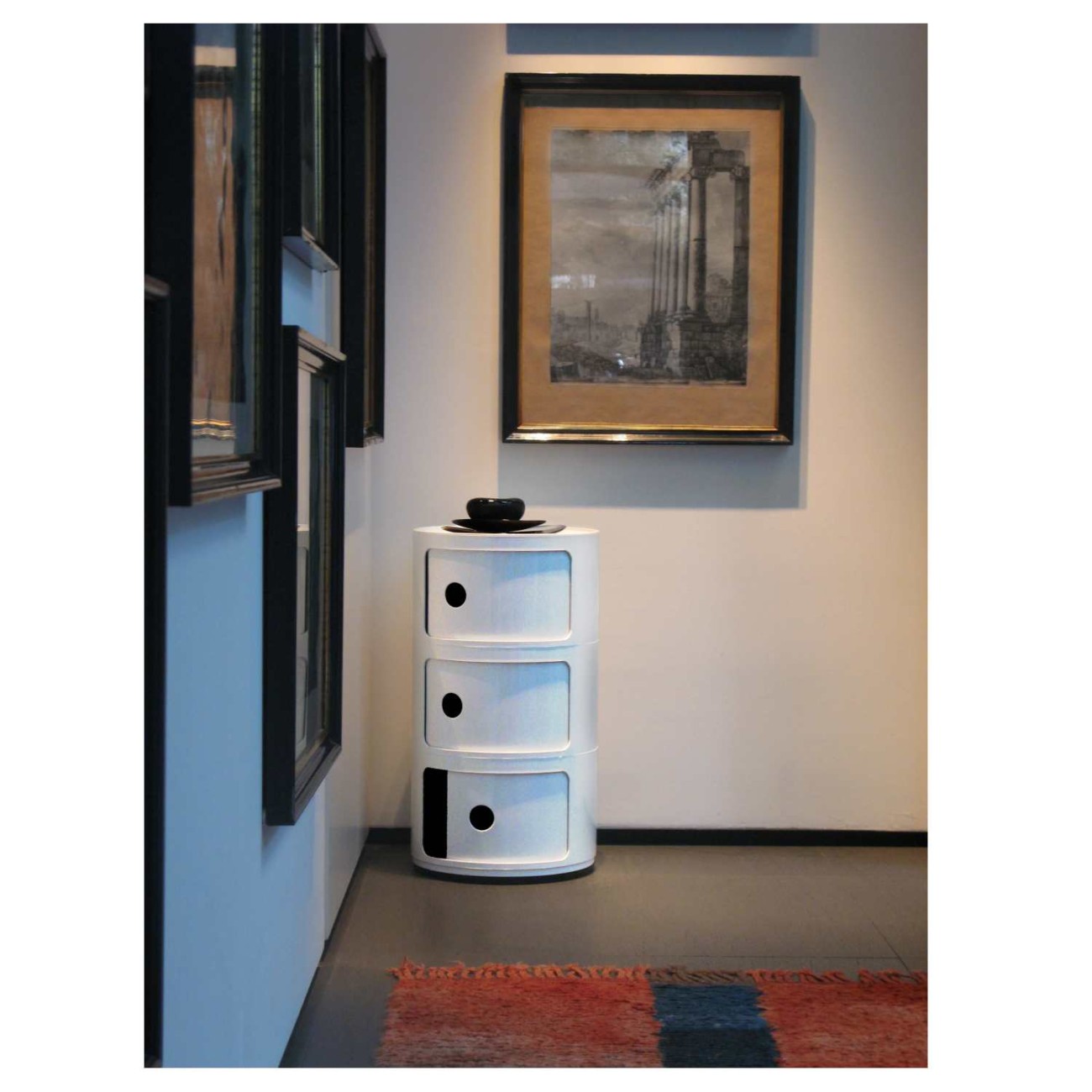 Kartell Συρταριέρα τριπλή λευκή ματ διάμετρος 32cm σειρά Componibili Mat Συρταριέρες