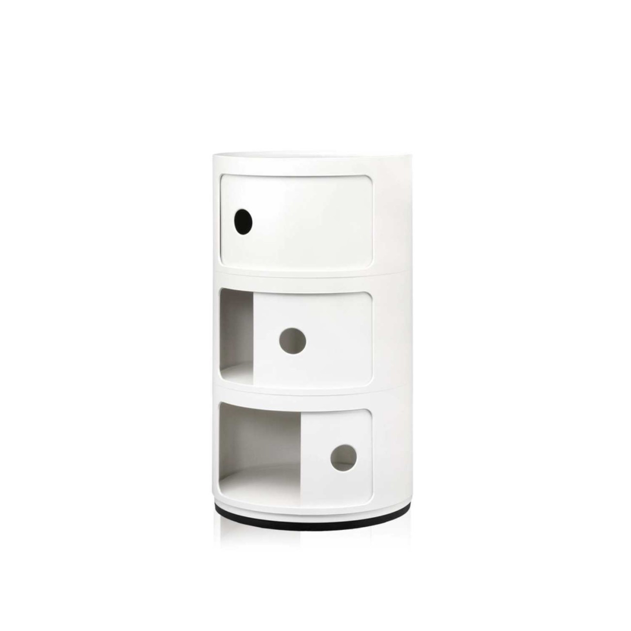 Kartell Συρταριέρα τριπλή λευκή ματ διάμετρος 32cm σειρά Componibili Mat Συρταριέρες