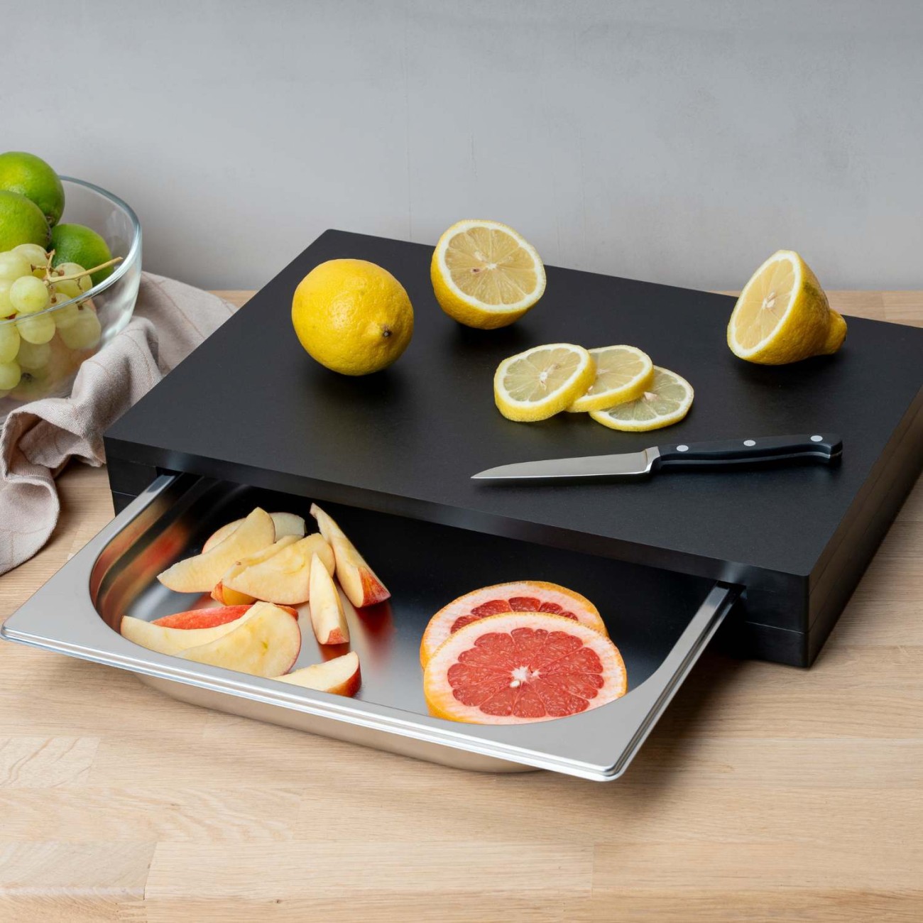 Continenta Βάση κοπής 39x27x5 εκ. με συρτάρι Black σειρά Duracore Βάσεις Κοπής