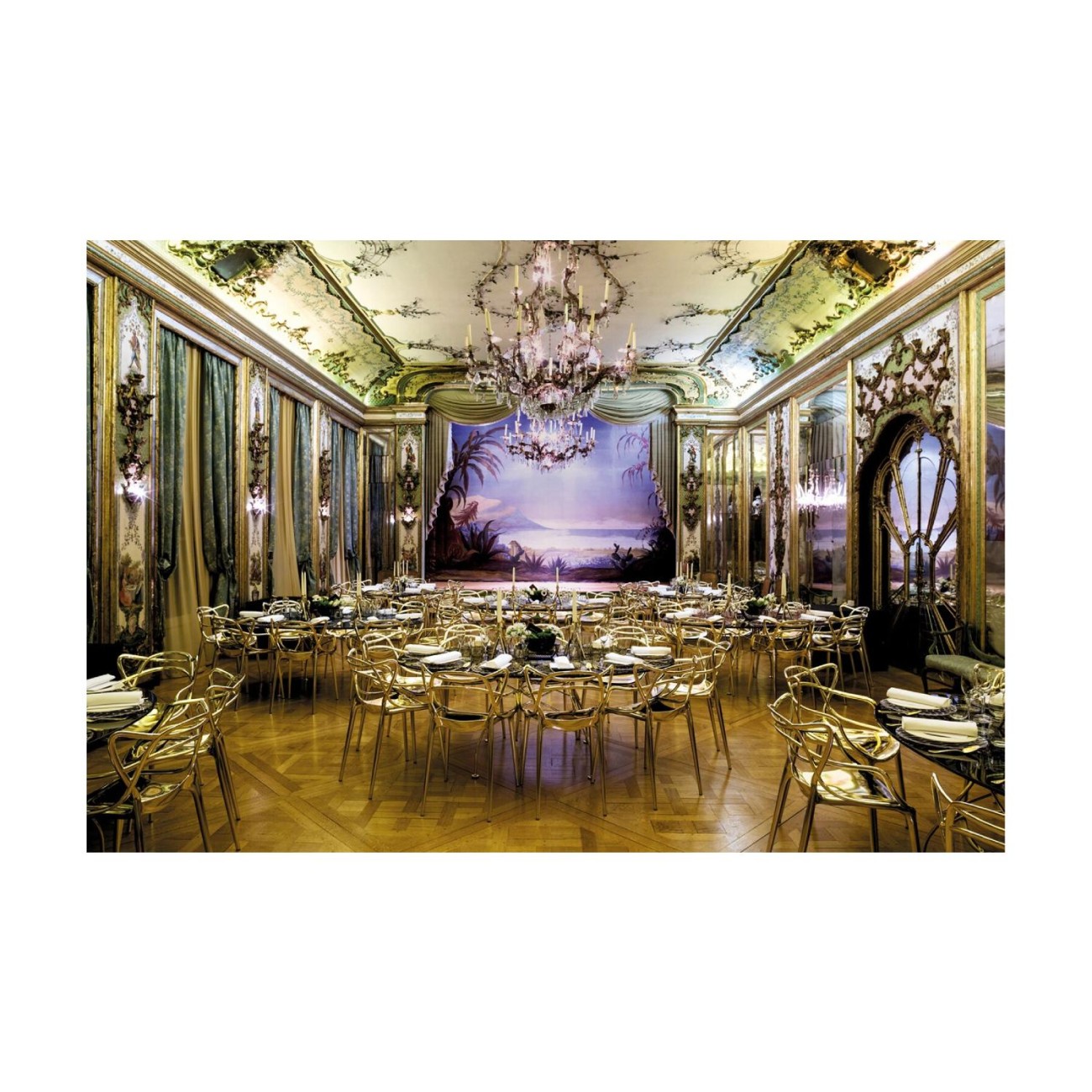 Kartell Καρέκλα χρυσή 84εκ. σειρά Masters Καρέκλες