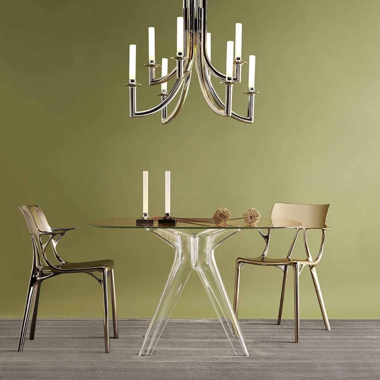 Kartell Καρέκλα 54Χ81 εκ. Titanium σειρά A.I. Καρέκλες