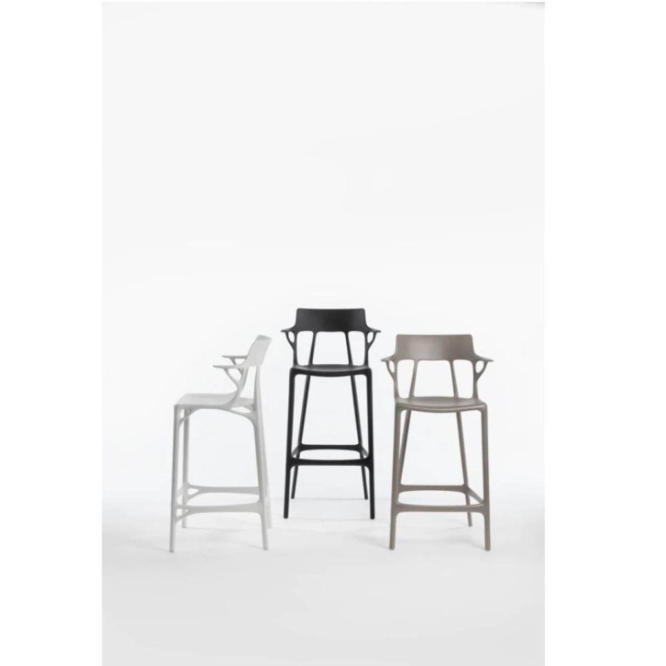 Kartell Σκαμπώ λευκό 99/65εκ. σειρά A.I. Σκαμπό