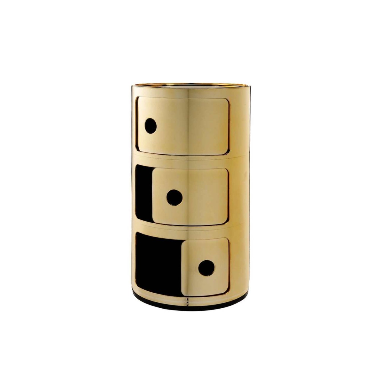 Kartell Συρταριέρα τριπλή χρυσή διάμετρος 32εκ. σειρά Componibili Συρταριέρες