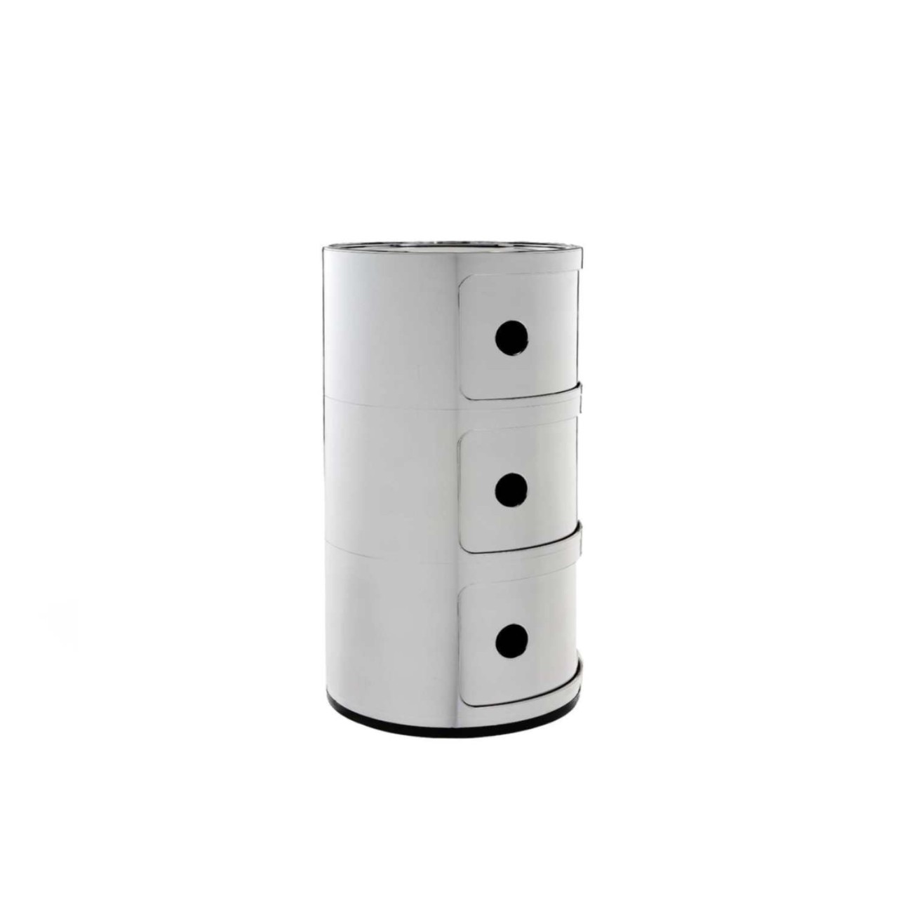 Kartell Συρταριέρα τριπλή ασημί διάμετρος 32 εκ. σειρά Componibili Συρταριέρες