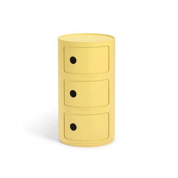Kartell Συρταριέρα τριπλή κίτρινη διάμετρος 32εκ. σειρά Componibili Bio
