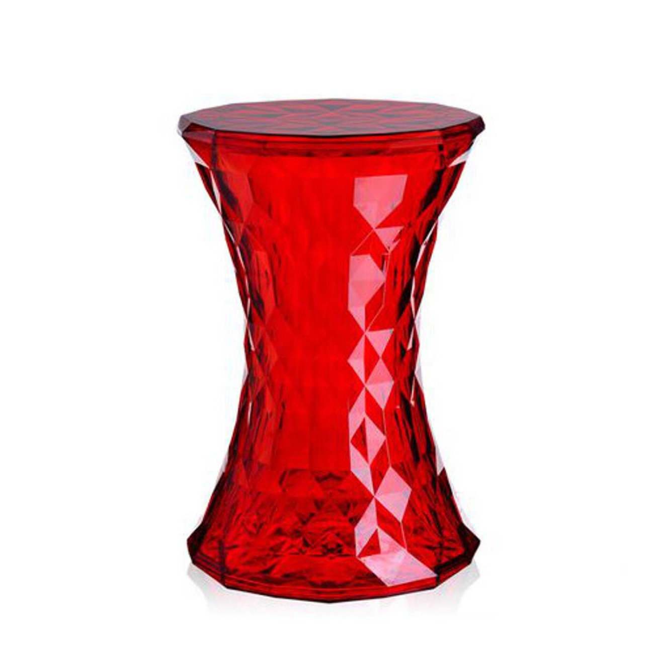 Kartell Σκαμπώ/τραπεζάκι κόκκινο 45εκ σειρά Stone Βοηθητικά τραπέζια