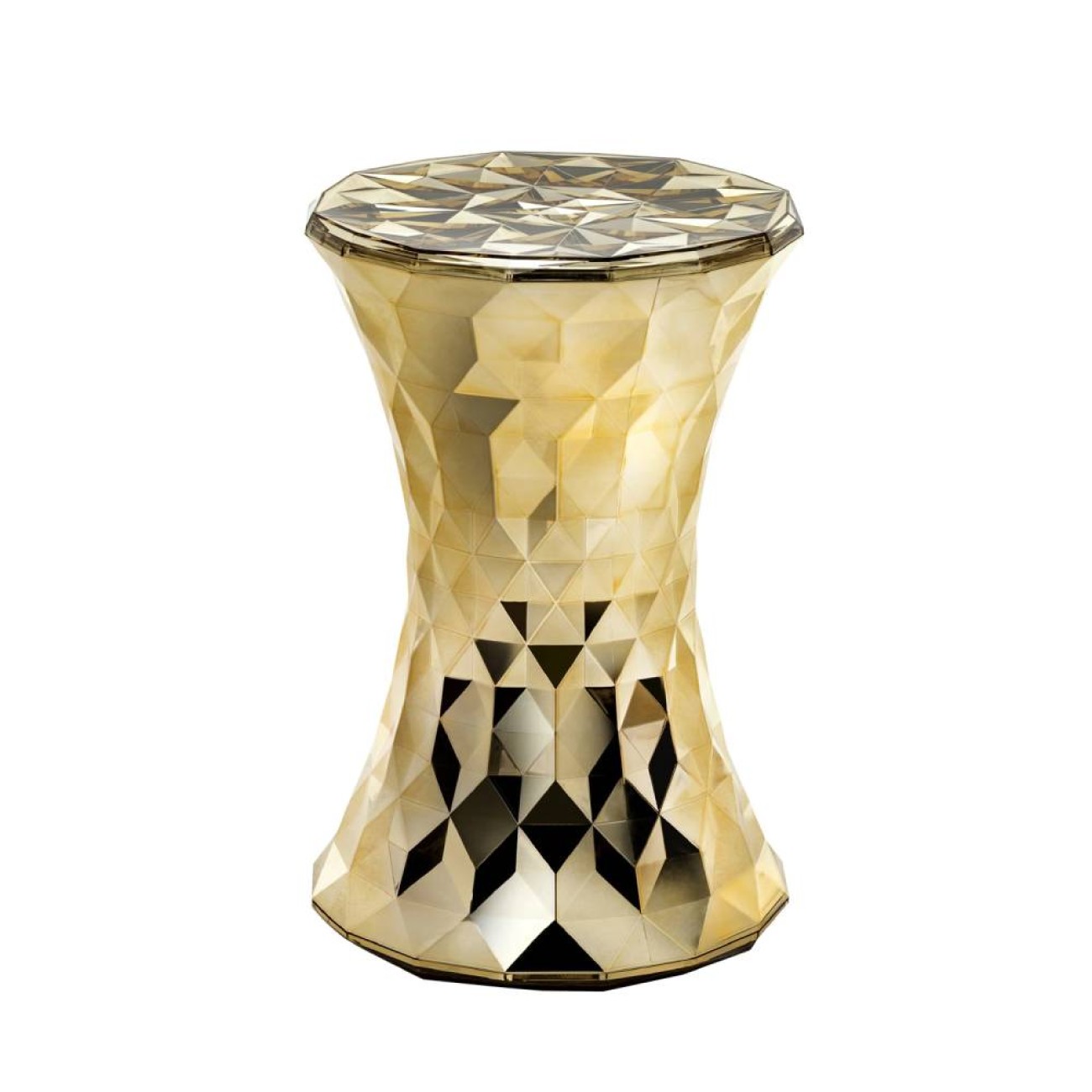 Kartell Σκαμπώ/τραπεζάκι gold σειρά Stone Σκαμπό