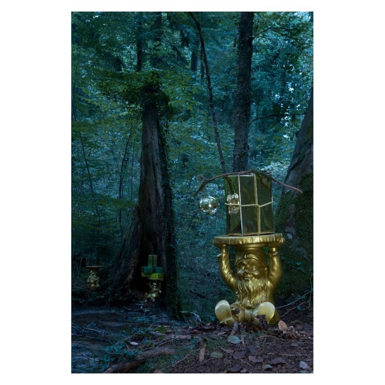 Kartell Σκαμπώ/τραπεζάκι gold σειρά Attila Σκαμπό