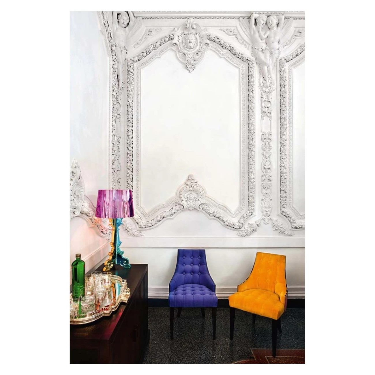 Kartell Λάμπα multicolored fuchsia με dimmer σειρά Bourgie Επιτραπέζια