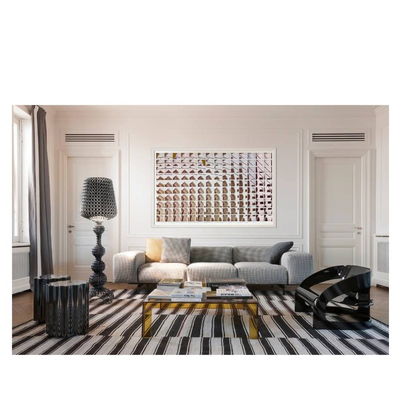 Kartell Επιδαπέδιο Φωτιστικό μαύρο 165εκ. σειρά Kabuki Επιδαπέδια