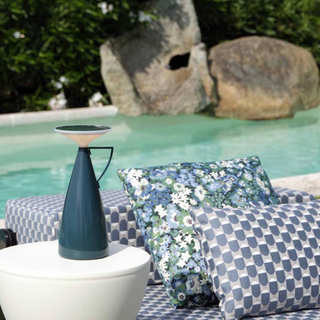 Kartell Λάμπα επαναφορτιζόμενη 23 εκ. petrol σειρά Camomille Φωτιστικά