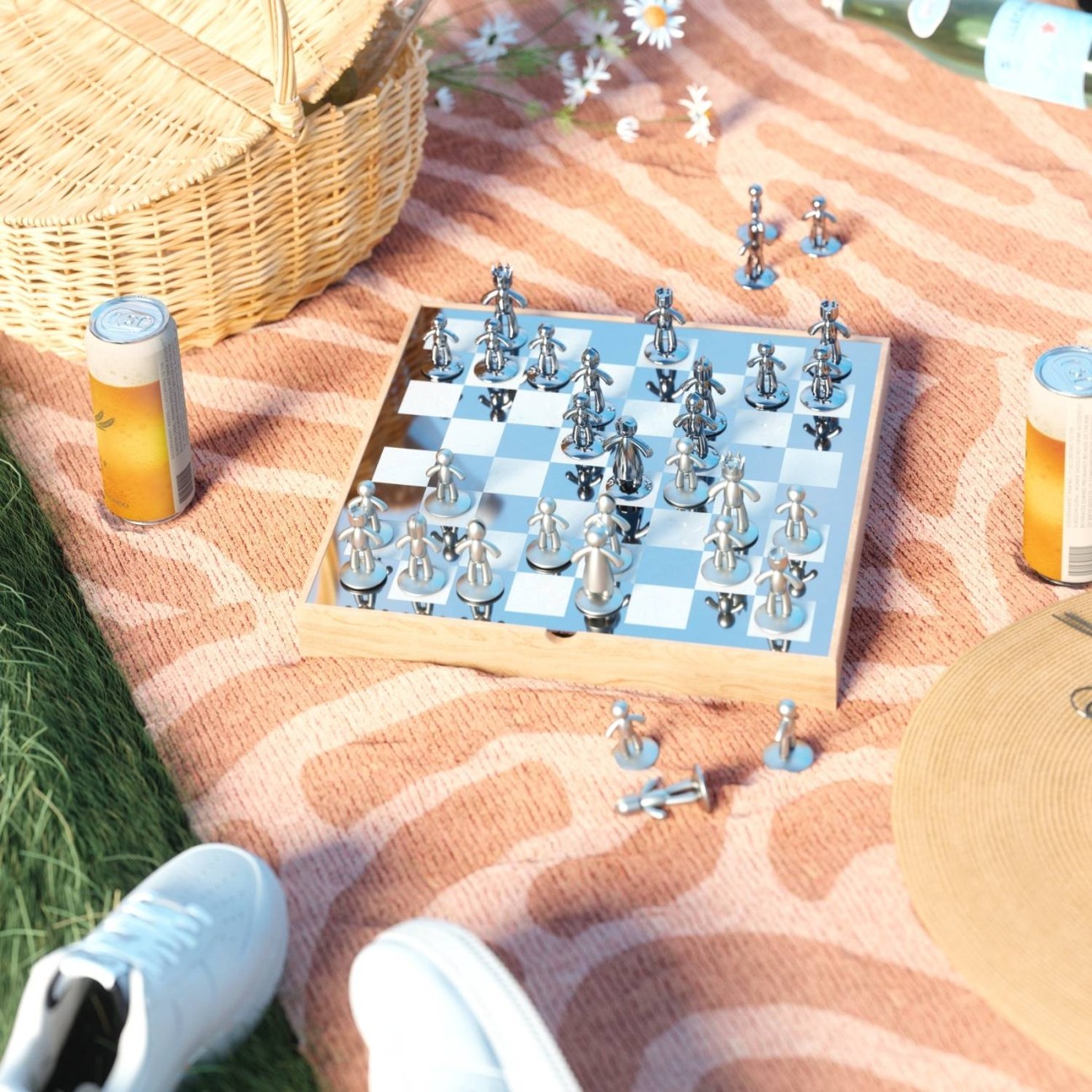 Umbra Σκάκι 36x6cm Φυσικό ξύλο/νίκελ σειρά Buddy Chess New Arrivals
