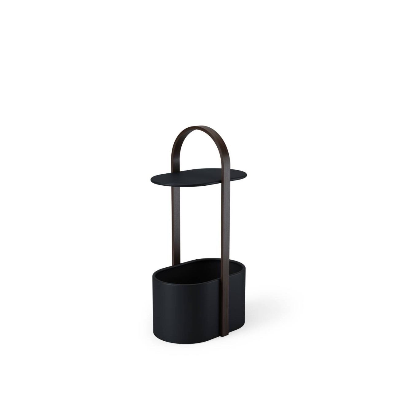 Umbra Τραπέζι βοηθητικό 35x24x69cm με αποθ. χώρο μαύρο/καρυδί σειρά Bellwood Βοηθητικά τραπέζια
