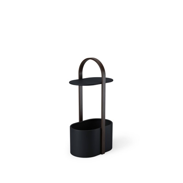 Umbra Τραπέζι βοηθητικό 35x24x69cm με αποθ. χώρο μαύρο/καρυδί σειρά Bellwood