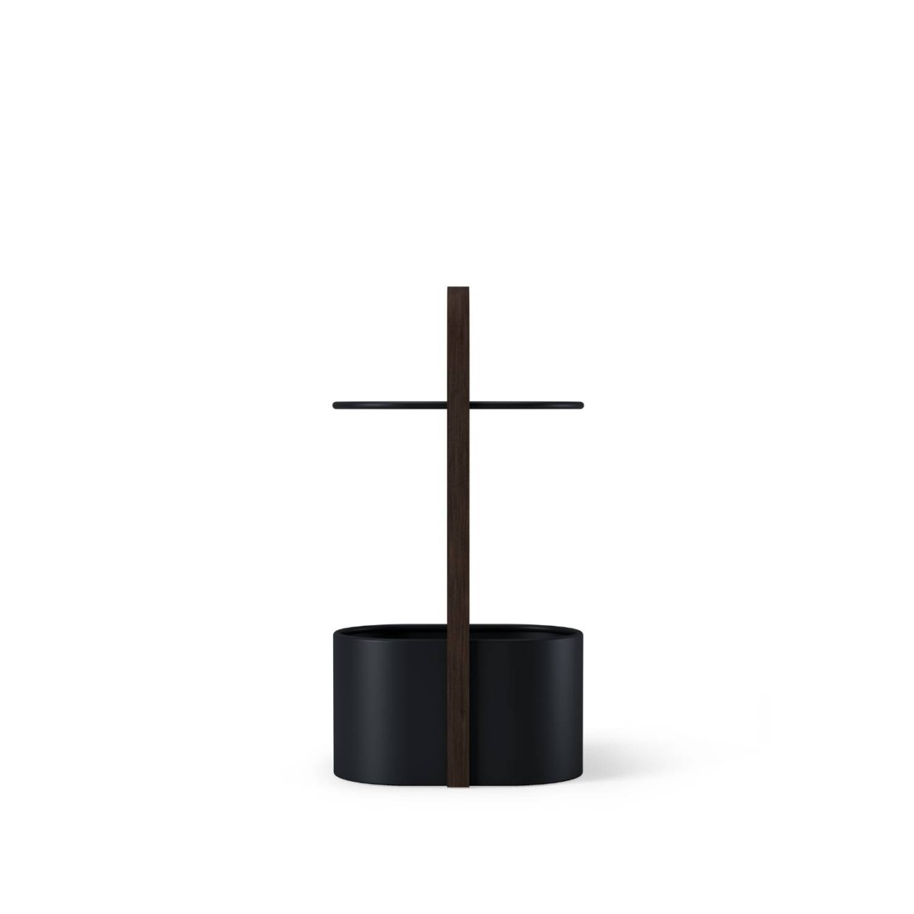 Umbra Τραπέζι βοηθητικό 35x24x69cm με αποθ. χώρο μαύρο/καρυδί σειρά Bellwood Βοηθητικά τραπέζια