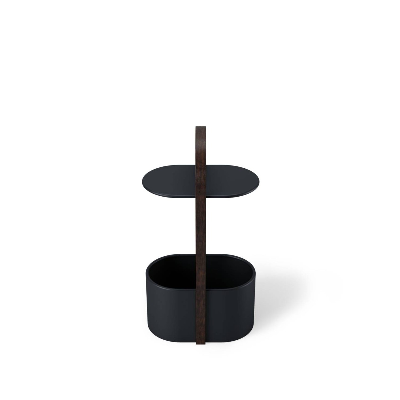 Umbra Τραπέζι βοηθητικό 35x24x69cm με αποθ. χώρο μαύρο/καρυδί σειρά Bellwood Βοηθητικά τραπέζια