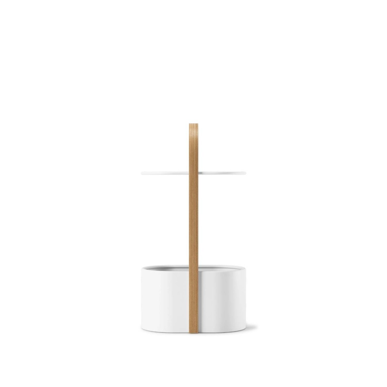 Umbra Τραπέζι βοηθητικό 35x24x69cm με αποθ. χώρο λευκό/ φυσικό ξύλο σειρά Bellwood Βοηθητικά τραπέζια