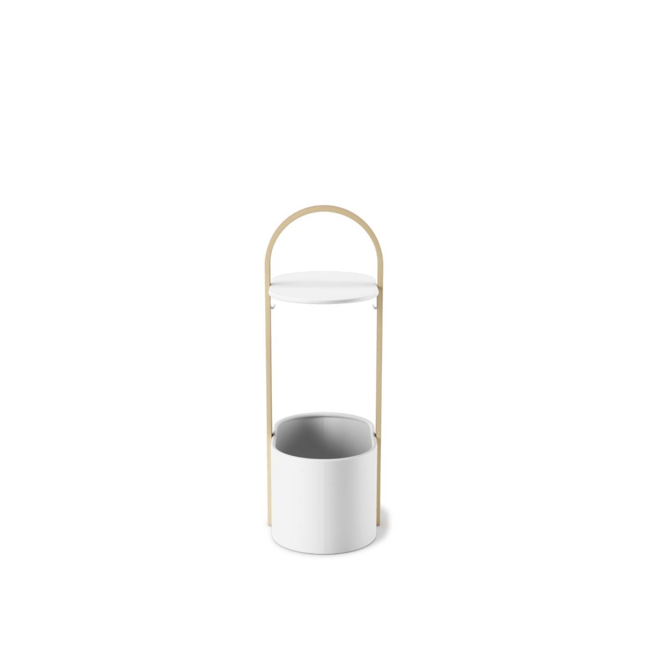 Umbra Τραπέζι βοηθητικό 35x24x69cm με αποθ. χώρο λευκό/ φυσικό ξύλο σειρά Bellwood Βοηθητικά τραπέζια