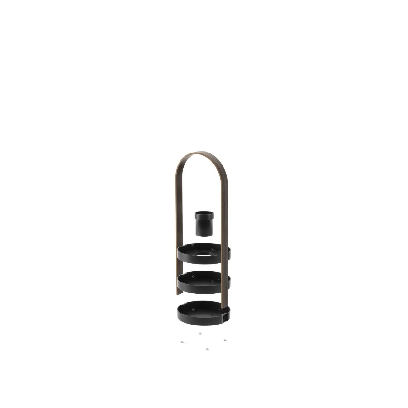 Umbra Ραφιέρα τριπλή 50x19x19cm μαύρο/καρυδί σειρά Bellwood Αξεσουάρ Μπάνιου