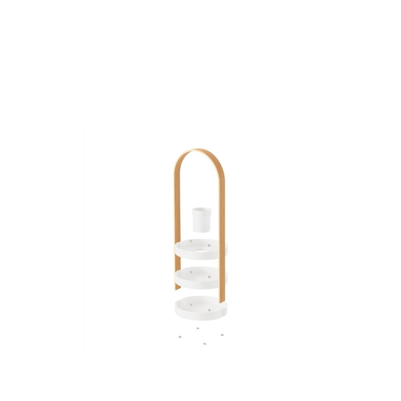 Umbra Ραφιέρα τριπλή 50x19x19cm λευκό/φυσικό ξύλο σειρά Bellwood Αξεσουάρ Μπάνιου